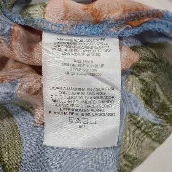 Panama Jack Button Up Hawaiian Shirt Men’s Floral Tropical Short Sleeve Sz LARGE - Picture 7 of 8